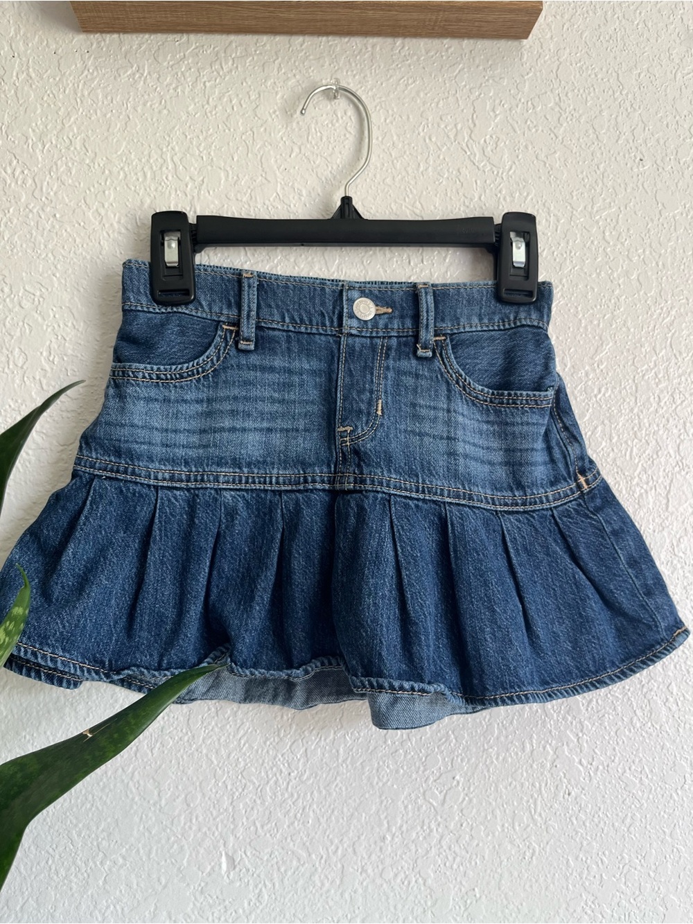 GAP Factory Girls Denim Ruffle Skort - Blue